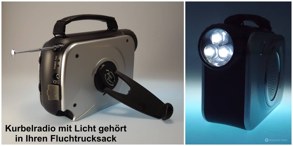Ein Kurbelradio mit Licht gehört in jeden Fluchtrucksack